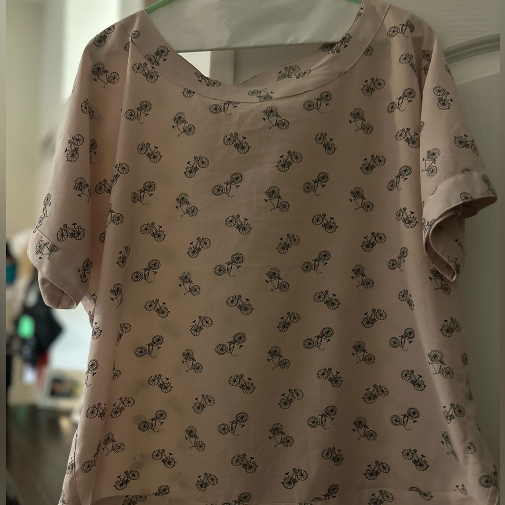Bicycle Print Women's Top